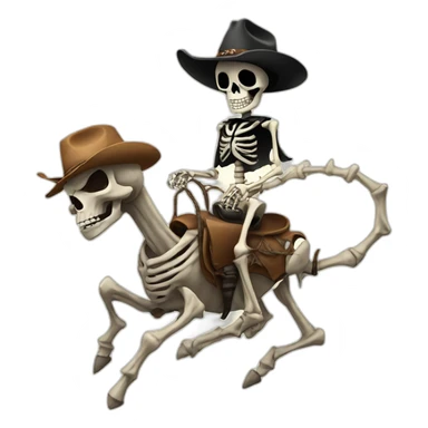 a skeleton cowboy riding a spider sticker
