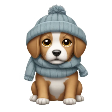 Puppies with winter clothes  sticker