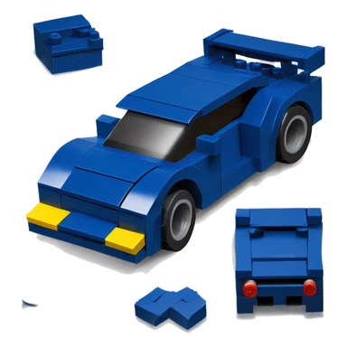 Lego wide-body dark blue Cardstock Papercraft fr-s racecar sticker