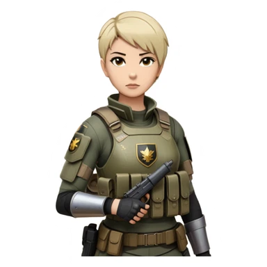 Her armor and uniform likely have a rugged, military aesthetic, with tactical gear strapped across her torso—ammo pouches, communication equipment, and maybe even battle insignia that mark her experience. Her face? Sharp, determined, perhaps framed by short-cropped or tied-back hair for practicality in combat. A scar or a tough expression could reinforce her hardened persona.

Now, her tank—a true beast of war. It should look menacing, reinforced with extra armor plates, rugged treads grinding over battlefield terrain. Weathered with scratches and battle marks, yet formidable. Does she personalize it? Maybe a signature emblem or some painted slogans—proof that she dominates the war zone with style.

Adding dynamic elements like dust kicking up from the tank’s movement, sparks from weapon fire, or an intense battlefield backdrop would enhance the energy. Let me know if you want to refine certain aspects or brainstorm alternative looks! sticker