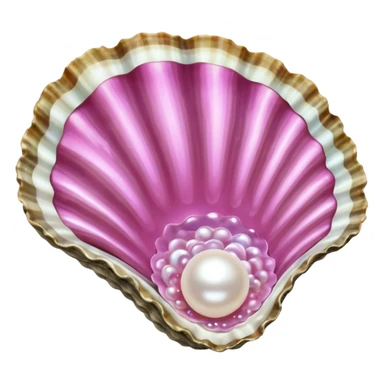 Pink Sparkling Oyster with pearl sticker