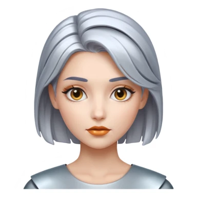 futuristic woman with metalic hair sticker