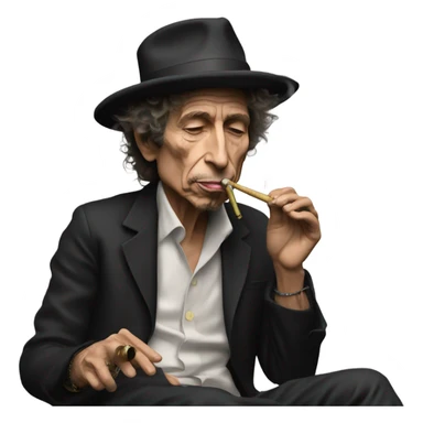 Bob Dylan smoking hookah  sticker