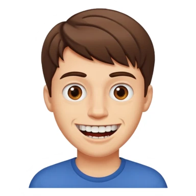 guy with short brown hair big teeth sticker