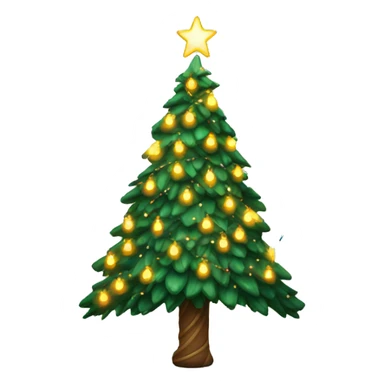 Christmas tree with dragonflies as decorations lit up  sticker