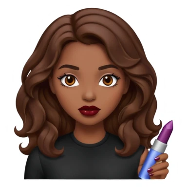 Baddie girl with brown weavy hair sticker