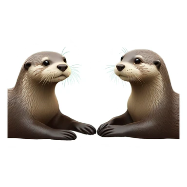 Two Otters making a heart shape with bodies sticker