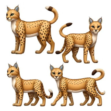 Cute cool bobcat-lynx-cheetah-caracal-leopard-hybrid-Fakemon full body with patterns and markings sticker