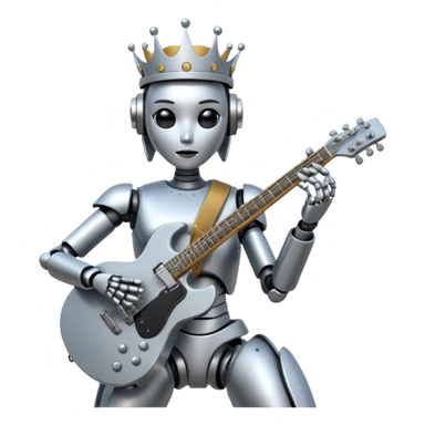 queen robot is playing on guitar sticker