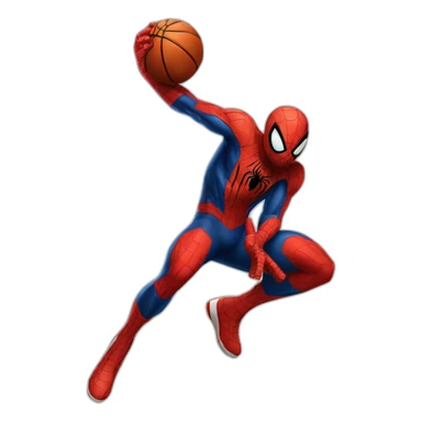 Spider man joue basketball sticker