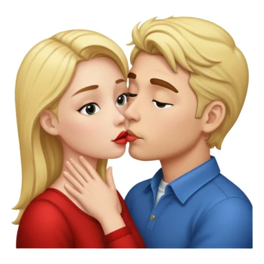 Guy kissing lady  sticker