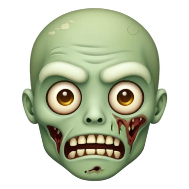 zombie cartoon face with white outline sticker