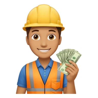 landscaping company employee with money sticker