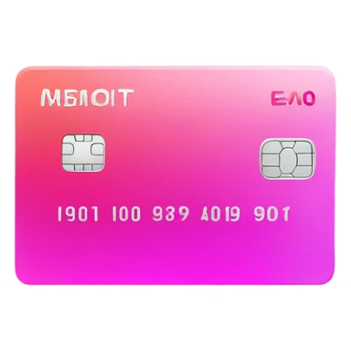 a pink gradient credit card sticker