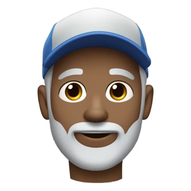 man with blue eyes gray hair gray goatee in ball cap holding black longhair chihuahua  sticker