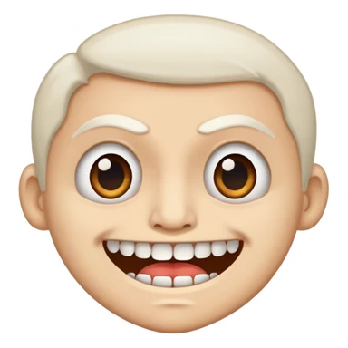 сделай стикер в стиле телеграм для смайлика "🤨". без обводки и с прозрачным фоном. не забудь нарисовать ей зубы sticker