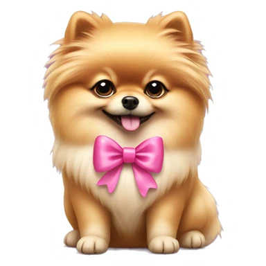 Pomeranian dog with pink bow sticker