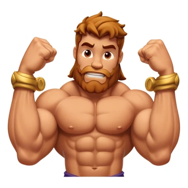 Hercules from the Disney movie, flexing muscles sticker