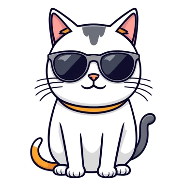 Cat with sunglasses sticker