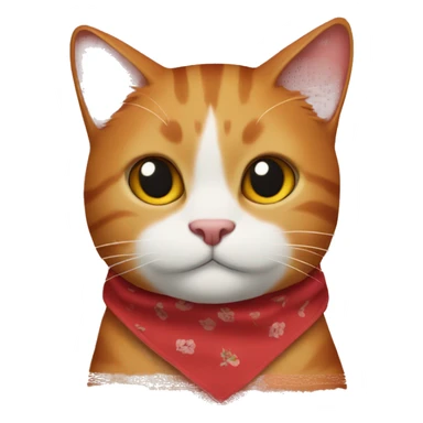 Red cat in a handkerchief sticker