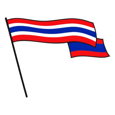 Thai flag with red, white, and blue horizontal stripes sticker
