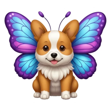 A dog shaped like a butterfly sticker