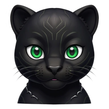 cartoon black panther with a mischievous smirk, exaggerated facial features, clean lines, Twitch emote sticker
