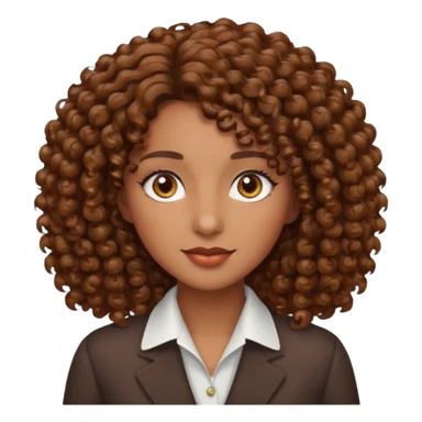 professional, curly broen lady with ghazel eyes sticker