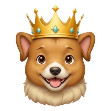 dog wearing crown sticker