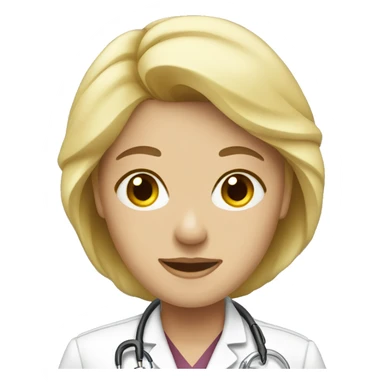 Blonde woman, doctor sticker