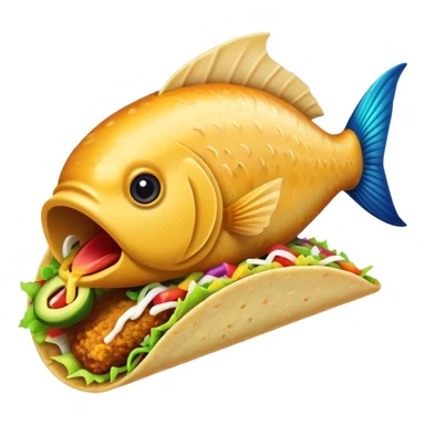 fish eating taco sticker