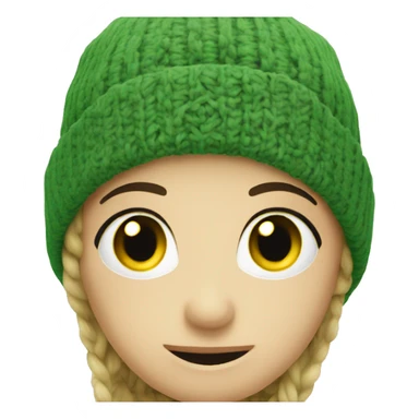 green beanie knit sticker