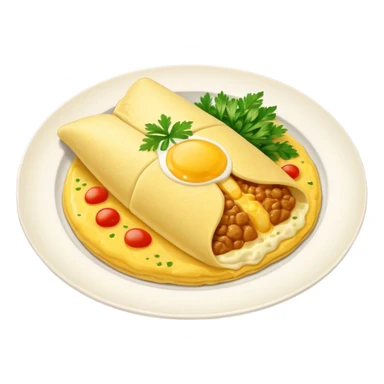 Tasty omurice dish on a big plate  sticker