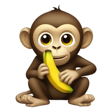 Monkey eating banana sticker