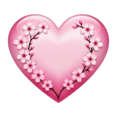 sakura heart with a pink gradient sticker