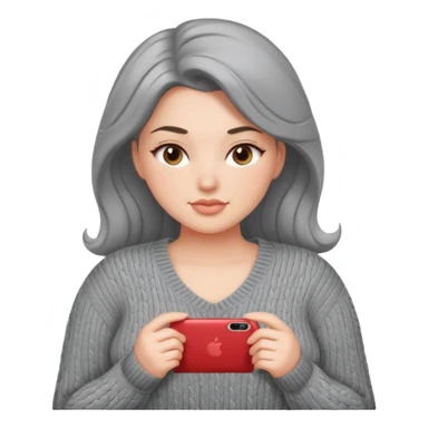 Design a woman’s grey sweater for a voluptuous woman. Just the sweater sticker