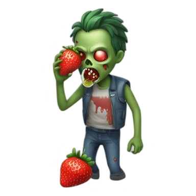 zombie drinking strawberry sticker