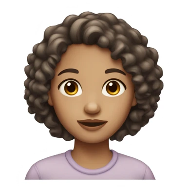 Light-skinned girl with dark brown curly hair sticker