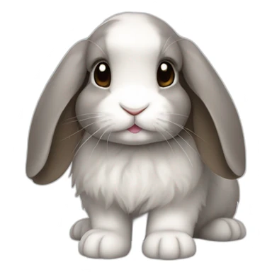 mini lop rabbit with grey fur and hint brown sticker