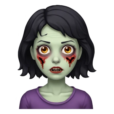 Uma zombi mulher com cabelo curto e preto ondulado sticker