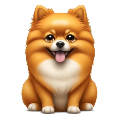 Orange pomeranian sitting with his toy  sticker
