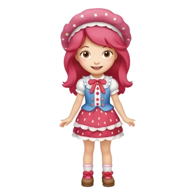 pretty and cute realistic modern day strawberry shortcake full body sticker