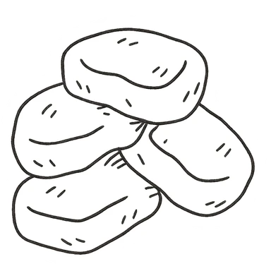 chicken nuggets, sketchy lines hand drawn style sticker