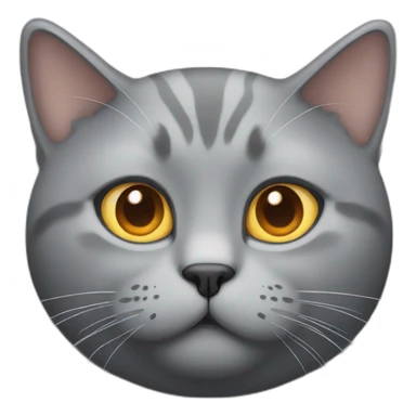fat fully grey cat with amber eyes sticker