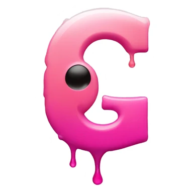 the letter G and there is a dot on it, in pink shades, dripping from it sticker