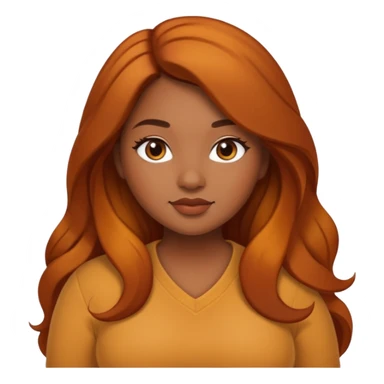 Curvy pretty brown girl with long hair, wearing fall colors sticker