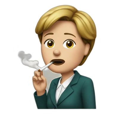 Merkel smoking cigarette sticker