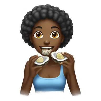 Black girl eating oysters  sticker