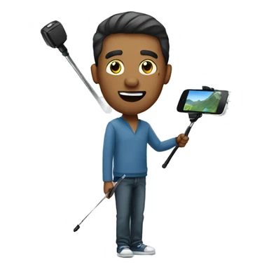 man with a selfie stick sticker