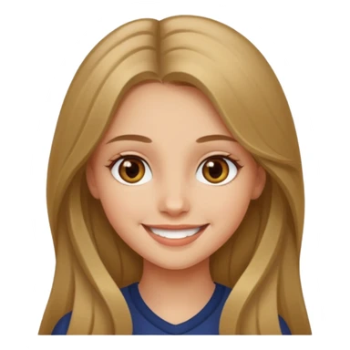 create a girl with dark blond long hair, hazel eyes and beautiful smile sticker
